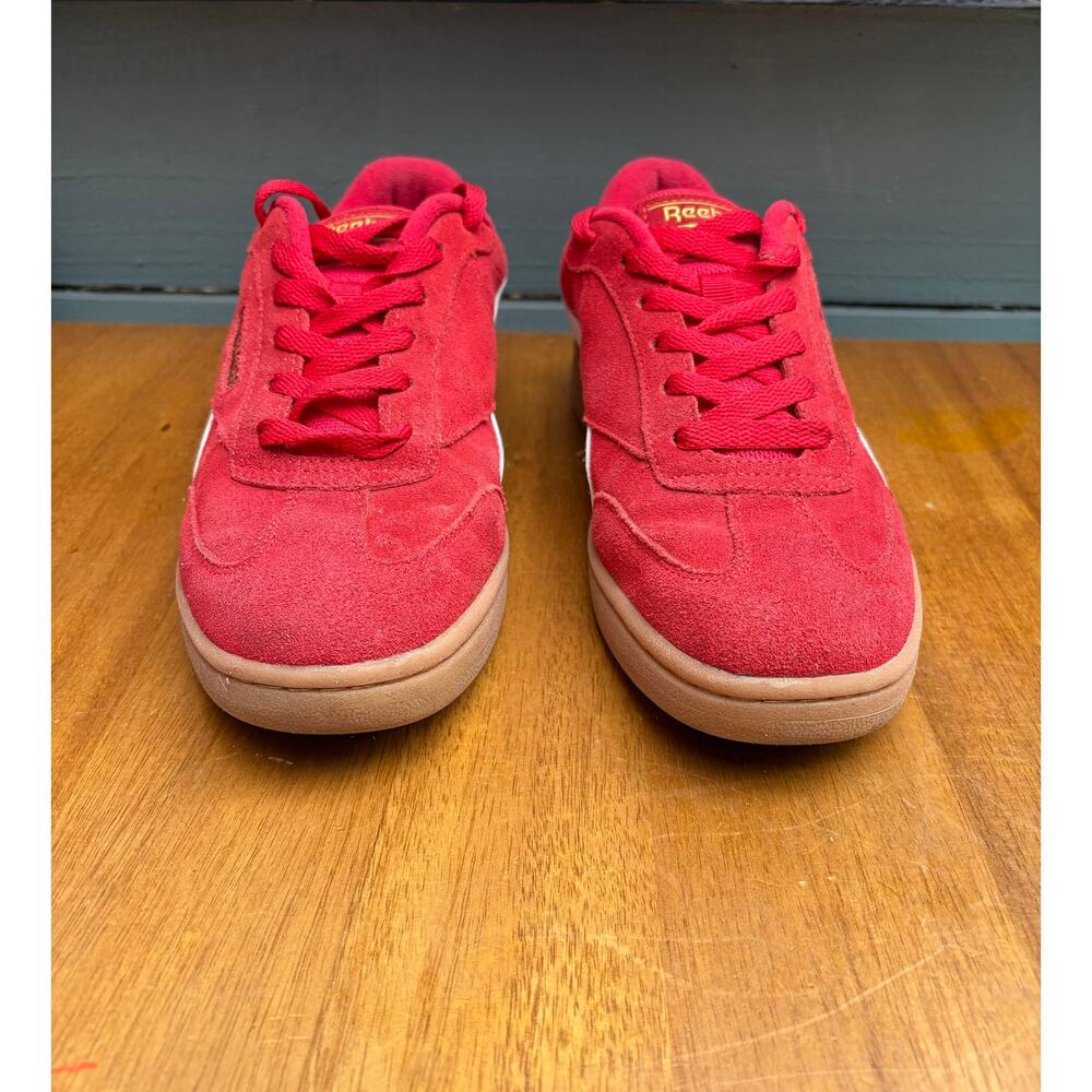 Reebok Court Advance Suede Sneakers Womens 8.5 Red Gum Sole Casual Shoes - Picture 5 of 9